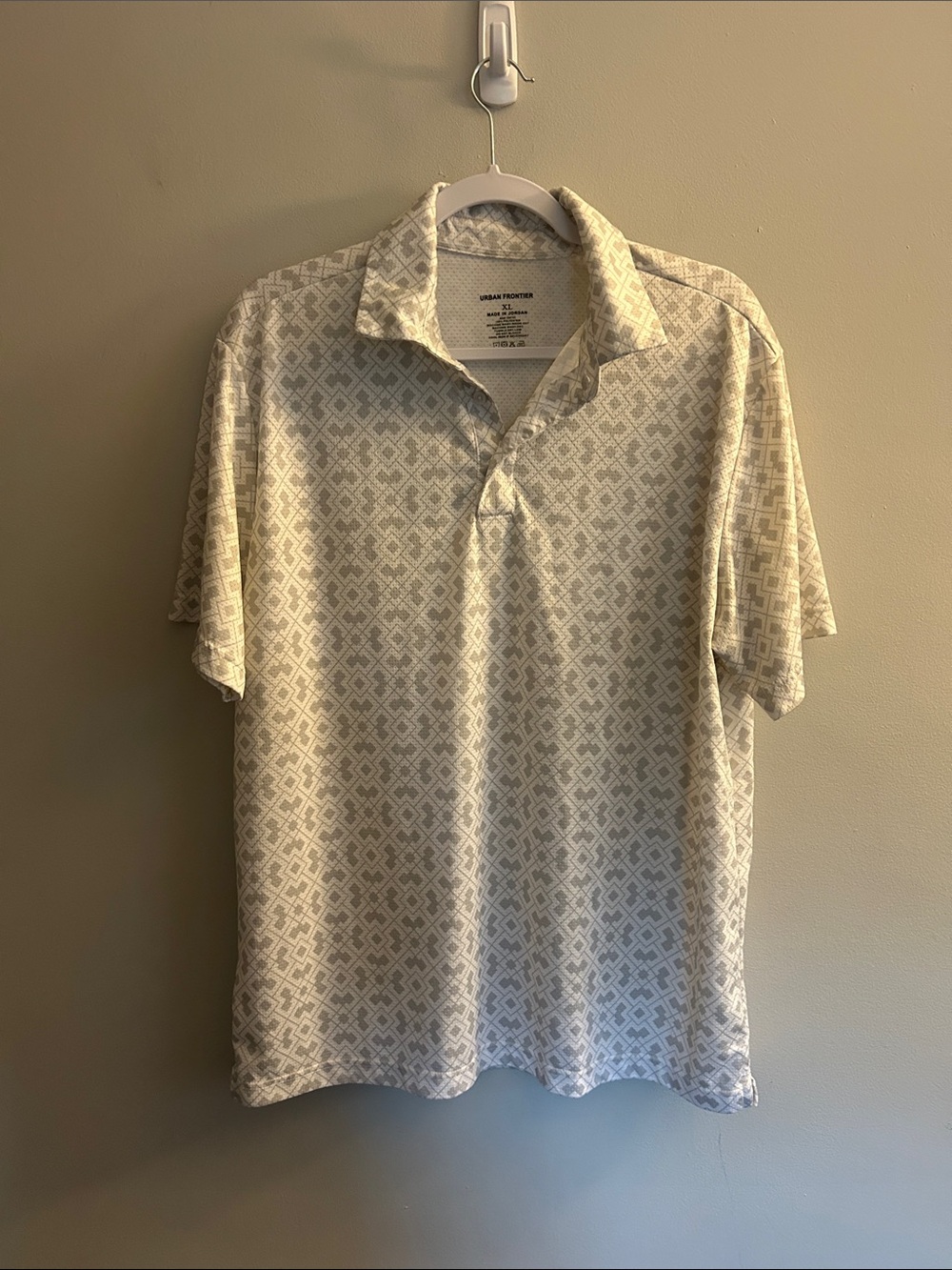 Men's Short Sleeve Polo in Light gray Pattern